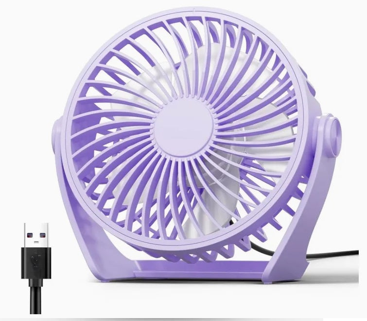 Home Office Use USB Transparent Body Desktop Table Fan with Night Light